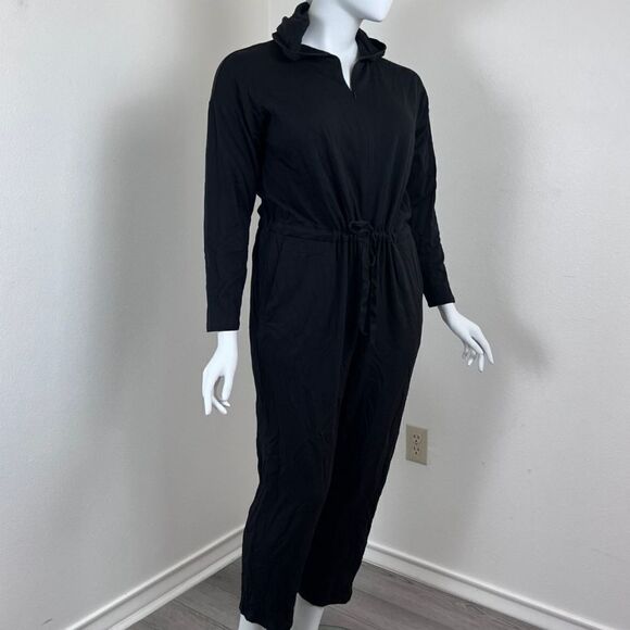 Eileen Fisher Black The Hug Women Size XL Brushed Terry NEW Loungewear Jumpsuit - Picture 7 of 13